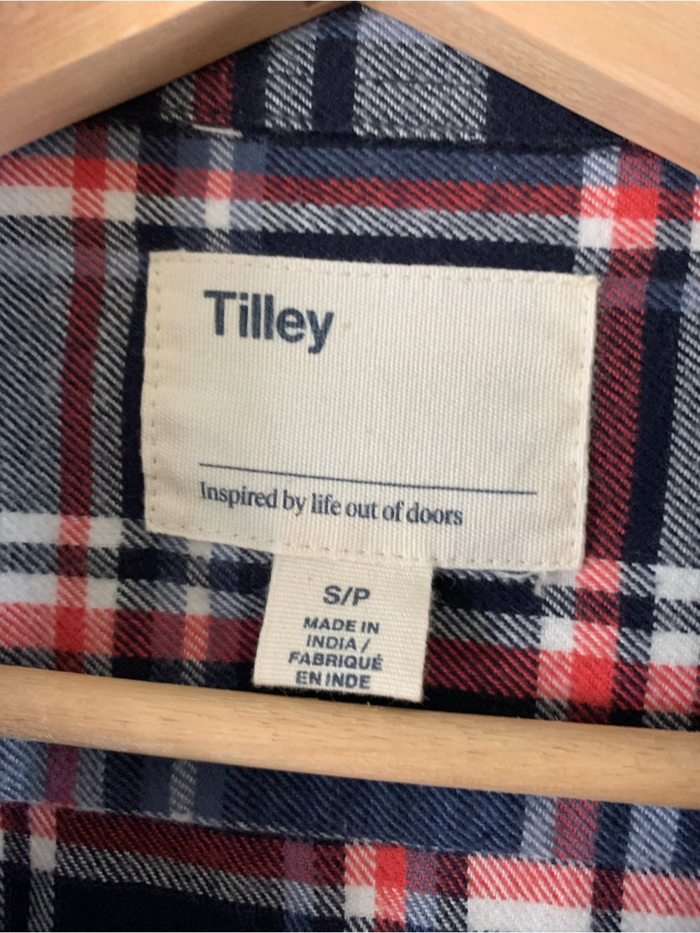 Tilley Women's Navy Red White Plaid Button-Down Shirt - Picture 5 of 5